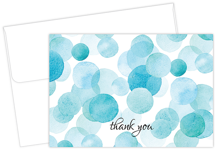 Watercolor Dots Thank You Notecard 25CT