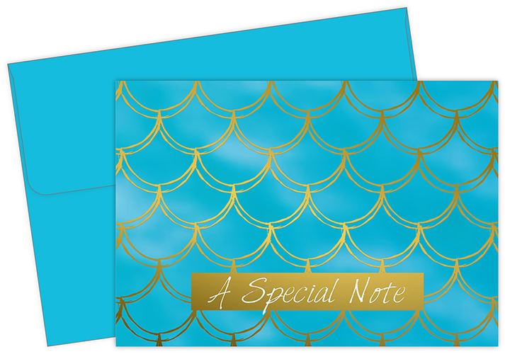 Mermaid Gold Foil Thank You Notecard 50CT