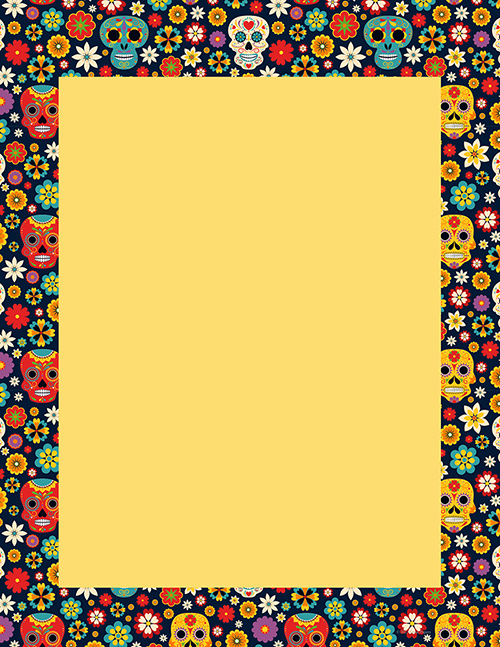 Marigold And Sugar Skulls Letterhead, 50 CT