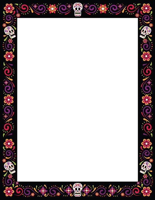 Skulls And Flowers Letterhead, 50 CT