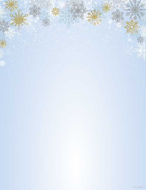 Snowy Day Foil Letterhead, 25 CT