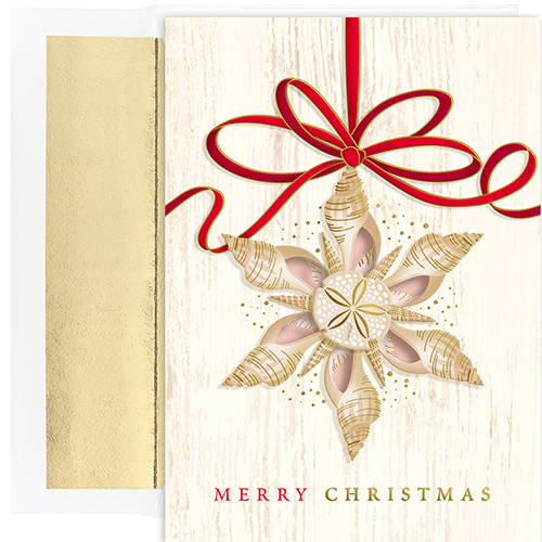 Shell Ornament Holiday Cards 18CT