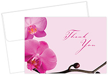 Pink Orchids Thank You Notecard 24CT