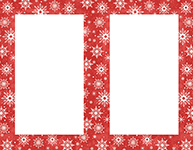 Snowy Flakes Red and White Snowflakes 2 Up Invite 50CT