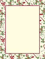 Candy Cane & Holly Letterhead 80CT
