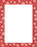 Snowy Flakes Red and White Snowflakes Letterhead 80CT