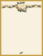 Vintage Merry Christmas Holly Letterhead 80CT