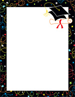 Grad Swirls Hat & Diploma Letterhead 50CT