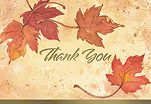 Fall Leaves Foil Thank You Notecard 50CT
