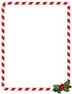 Candy Cane Holly Letterhead 80CT