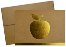 Golden Apple Foil Kraft Notecard 25CT