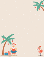 Tropical Santa Claus Beach Holiday Letterhead 80CT