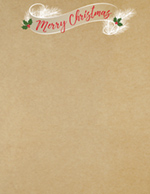 Golden Merry Christmas  Kraft  Holiday Letterhead 80 CT