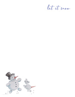 Snow Friends  Snowman Hand Illustrated Holiday Letterhead 80CT