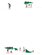 Christmas Tree Delivery  Hand Illustrated Letterhead 80 CT