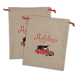 Holiday Delivery Linen Gift Bags, 2 PK