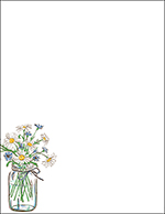 Mason Jar Daisies Letterhead, 80CT