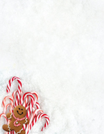 Winter Gingerbread cookies and Candy cane Letterhead 50 CT