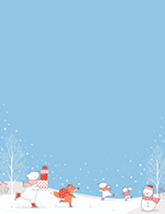 Ice Skating Snow Friends Letterhead 50 CT