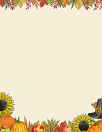 Thanksgiving Harvest Border, Letterhead 80ct