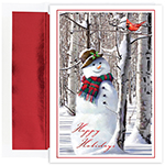 Snowman Cardinal Holiday Card 18CT