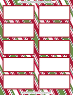 Holiday Candy Cane Stripes Shipping Label 30CT