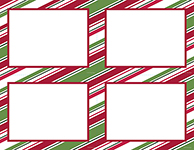 Holiday Candy Cane Stripes 4 Up Postcard