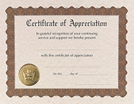 Appreciation Stock Certificate 6CT